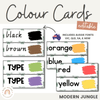 Color Cards | Modern Jungle Classroom Decor | EDITABLE - Miss Jacobs Little Learners