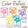 Color Posters | Daisy Gingham Pastels Classroom Decor | Editable - Miss Jacobs Little Learners