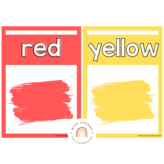 Colour Cards | BRIGHTS CLASSROOM DECOR | Editable - Miss Jacobs Little Learners