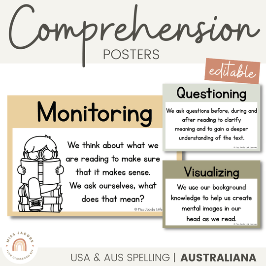 Reading Comprehension Strategies Posters - Australiana Decor