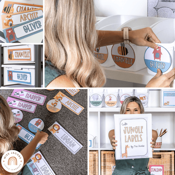 Cute Animal Classroom Labels Bundle | Editable Student Name Tags, Posters & Door Display | Cute Class Decor - Miss Jacobs Little Learners