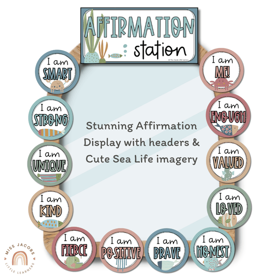 Cute Sea Life Affirmation Station - Miss Jacobs Little Learners