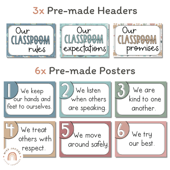 Cute Sea Life Classroom Rules Posters - Miss Jacobs Little Learners