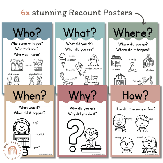 Cute Sea Life Recount Writing Posters and Prompts - Miss Jacobs Little Learners