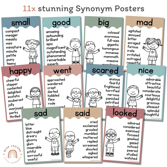 Cute Sea Life Synonym Posters - Miss Jacobs Little Learners