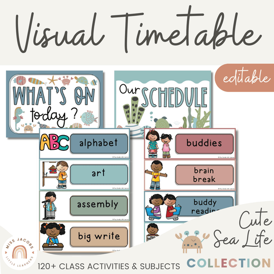 Cute Sea Life Visual Timetable - Miss Jacobs Little Learners