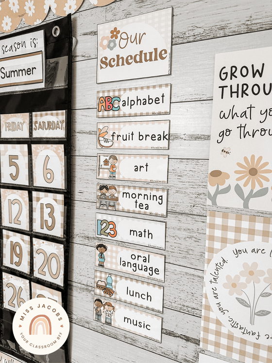 Daisy Gingham Classroom Decor Bundle | Editable - Miss Jacobs Little Learners
