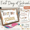 Daisy Gingham Neutrals First Day of School Signs - Miss Jacobs Little Learners