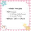 Daisy Gingham Pastels 6+1 Writing Traits Posters - Miss Jacobs Little Learners