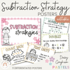 Daisy Gingham Pastels Subtraction Strategies Posters - Miss Jacobs Little Learners