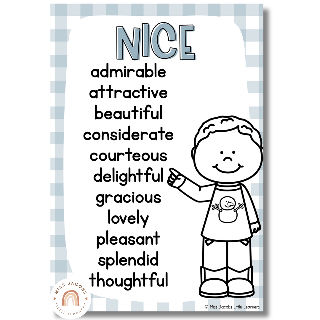 Daisy Gingham Pastels Synonym Posters Miss Jacobs Little Learners