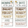 Days and Months Flashcards | Daisy Gingham Neutrals Classroom Decor - Miss Jacobs Little Learners