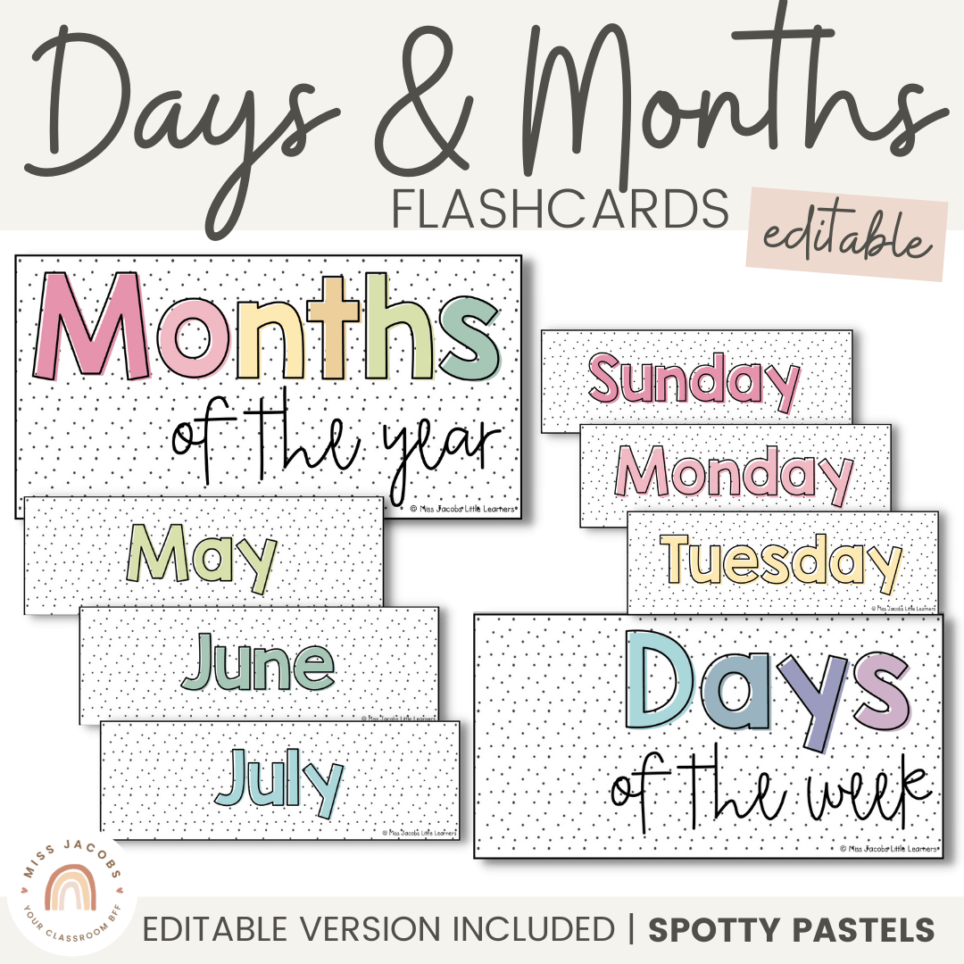 Days and Months - Spotty Pastel Classroom Theme - Miss Jacobs days-and-months-spotty-pastel-classroom-theme-miss-jacobs