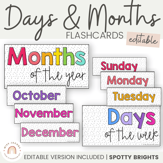 Days and Months - Spotty Bright Decor