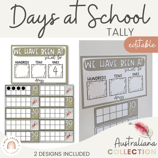 Days At School Tally Display - Australiana Classroom Decor