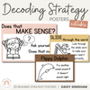 Decoding Reading Strategies Posters | Daisy Gingham Neutrals English Classroom Decor - Miss Jacobs Little Learners