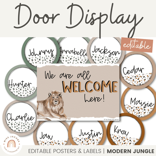 Door Display - Modern Jungle Classroom Decor