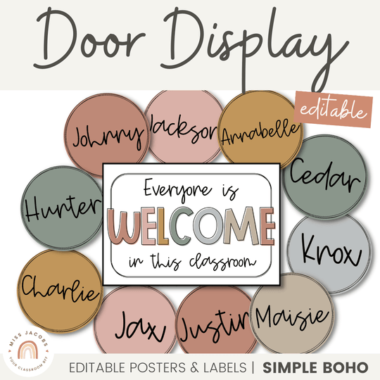 Door Display - Simply Boho Classroom Decor