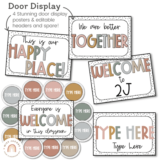 Door Display - Spotty Boho Classroom Decor