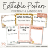 Editable Classroom Posters | Daisy Gingham Neutrals Classroom Decor - Miss Jacobs Little Learners