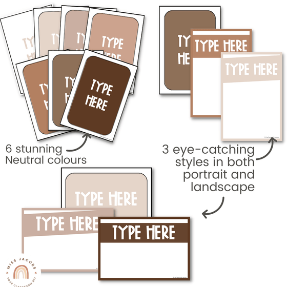 EDITABLE CLASSROOM POSTERS | OMBRE NEUTRALS - Miss Jacobs Little Learners