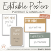 EDITABLE CLASSROOM POSTERS | SIMPLE BOHO - Miss Jacobs Little Learners