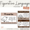 Figurative Language Posters | Ombre Neutral English Classroom Decor - Miss Jacobs Little Learners