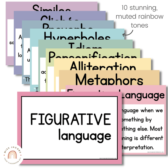 Figurative Language Posters | PASTELS - Miss Jacobs Little Learners