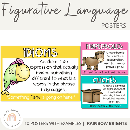 Figurative Language Posters | Rainbow