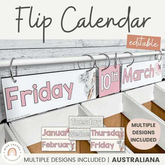 Flip Calendar - Australiana Classroom Decor