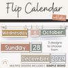 Flip Calendar | Simple Boho Classroom Decor | Editable - Miss Jacobs Little Learners
