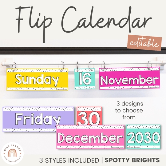 Flip Calendar - Spotty Bright Decor