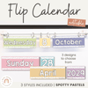 Flip Calendar | Spotty Pastels Classroom Decor | Muted Rainbow Themed | Editable - Miss Jacobs Little Learners