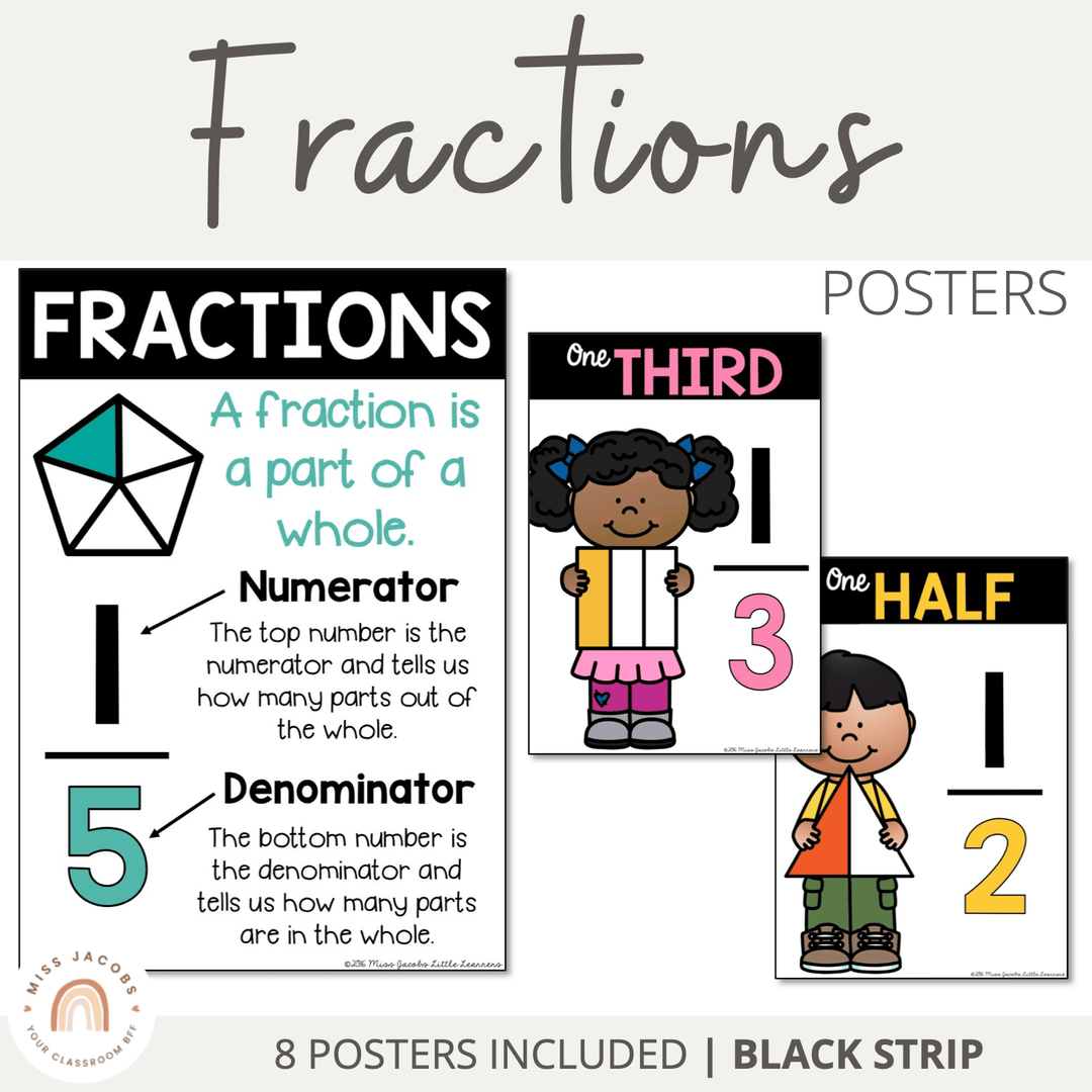 Fancy Script Fraction Fractions Posters – Miss Jacobs Little Learners