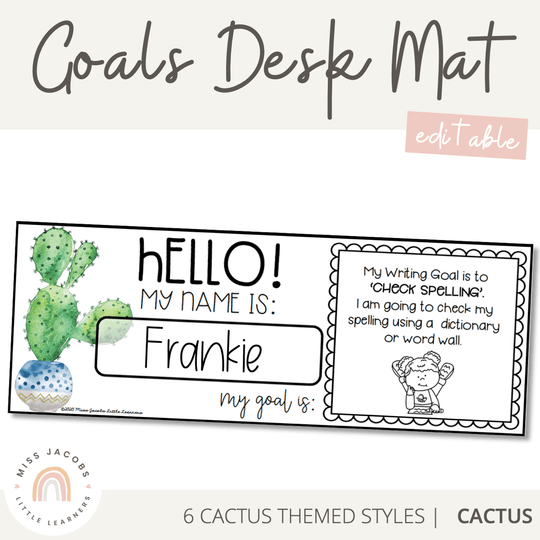Goals Desk Mat | Cactus Theme