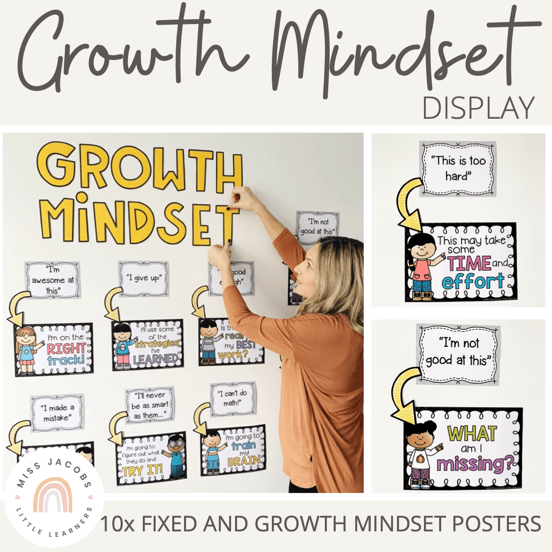 Growth Mindset Posters and Display - Miss Jacobs Little Learners