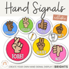 Hand Signals for Classroom | BRIGHTS | Editable Classroom Decor - Miss Jacobs Little Learners