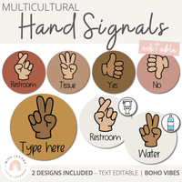 Hand Signals Posters | Desert Neutrals Classroom Decor | EDITABLE | BO ...