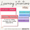 Learning Intentions | BRIGHTS | Editable - Miss Jacobs Little Learners