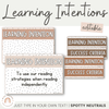 LEARNING INTENTIONS | SPOTTY NEUTRALS | EDITABLE - Miss Jacobs Little Learners