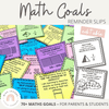 Math Goals - Student Reminder Slips - Miss Jacobs Little Learners