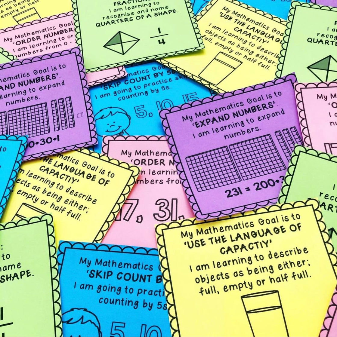 Math Goals - Student Reminder Slips - Miss Jacobs Little Learners