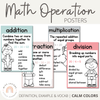 Math Operation Posters | MODERN RAINBOW Color Palette | Calm Colors Decor - Miss Jacobs Little Learners