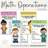 Math Operation Posters | Rainbow Theme - Miss Jacobs Little Learners