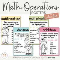 Math Operations Posters | PASTELS - Default Title - Miss Jacobs Little ...