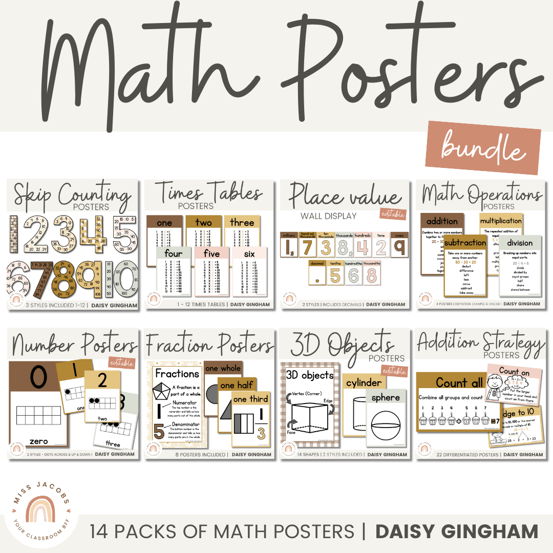 Daisy Gingham Neutrals Theme - Miss Jacobs Little Learners - Miss ...