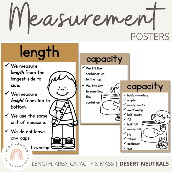 Measurement Posters | DESERT NEUTRAL | Boho Vibes Classroom Decor - Miss Jacobs Little Learners