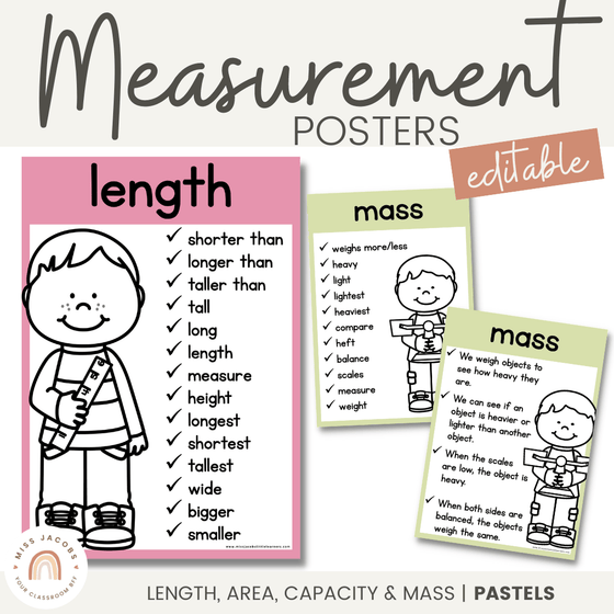 Measurement Posters | PASTELS - Miss Jacobs Little Learners