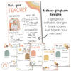Meet the Teacher Templates | Daisy Gingham Neutrals Classroom Decor - Miss Jacobs Little Learners