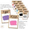 Modern Boho Color Posters | Rustic Neutral Classroom Decor | Editable - Miss Jacobs Little Learners